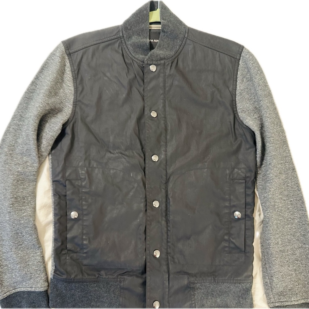 Banana Republic | Men's Black and Gray Bomber Jacket | Size Small |